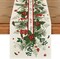 Holly Pine Cone Leaves Floral Christmas Table Runner, Seasonal Winter Kitchen Dining Table Decoration for Home Party Decor 13x72 Inch